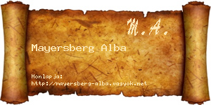 Mayersberg Alba névjegykártya